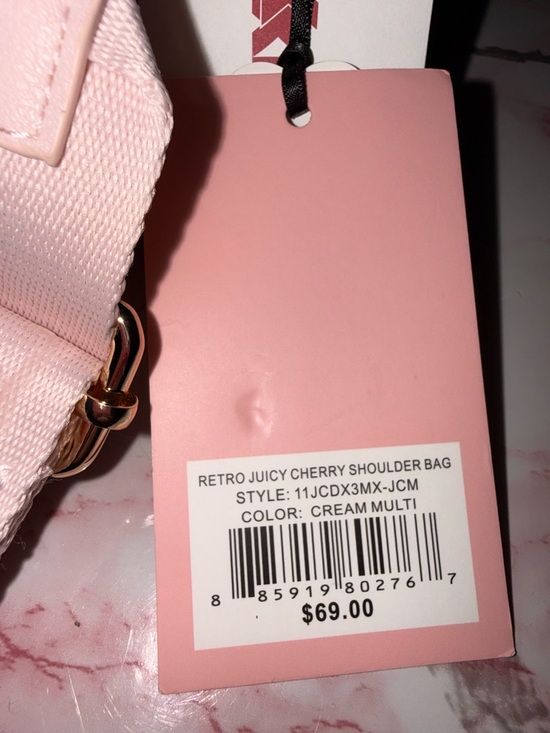 Juicy Couture Retro Juicy Cherry Shoulder/Crossbody Bag in Cream with Coin Pouch - Picture 6 of 6